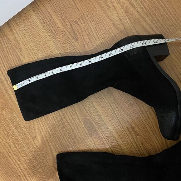 PRADA black suede leather western mid calf heeled boot size 35.5 US 5.5 - Picture 16 of 16